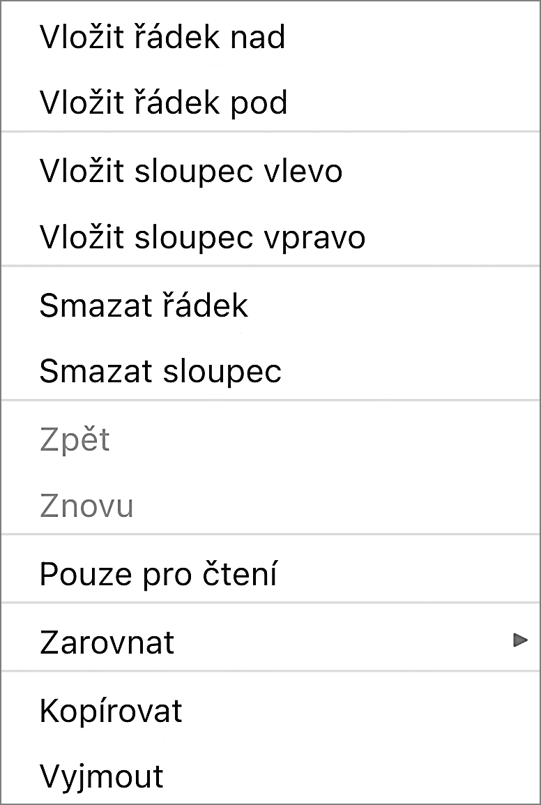 Handsontable – Czech translation
