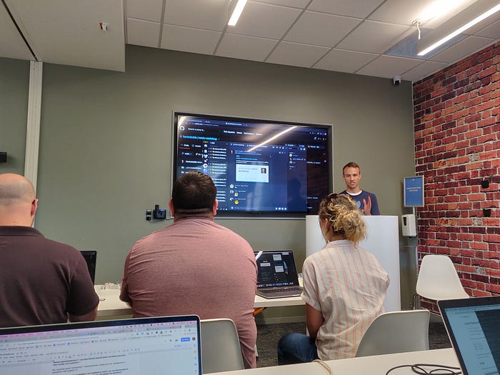 A photo showing workshops with Kent C.Dodds, the creator of Remix framework, during RenderATL 2022 in Atlanta, USA