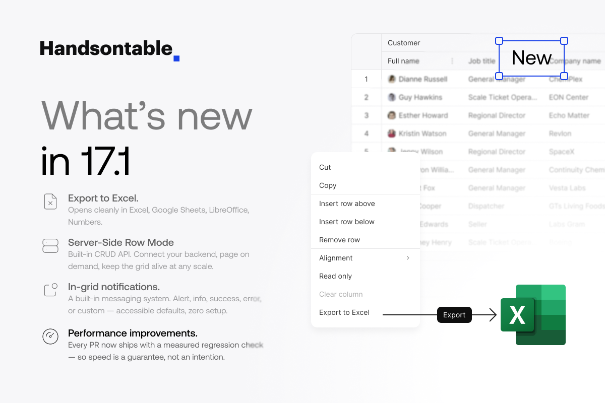 Handsontable v17.1