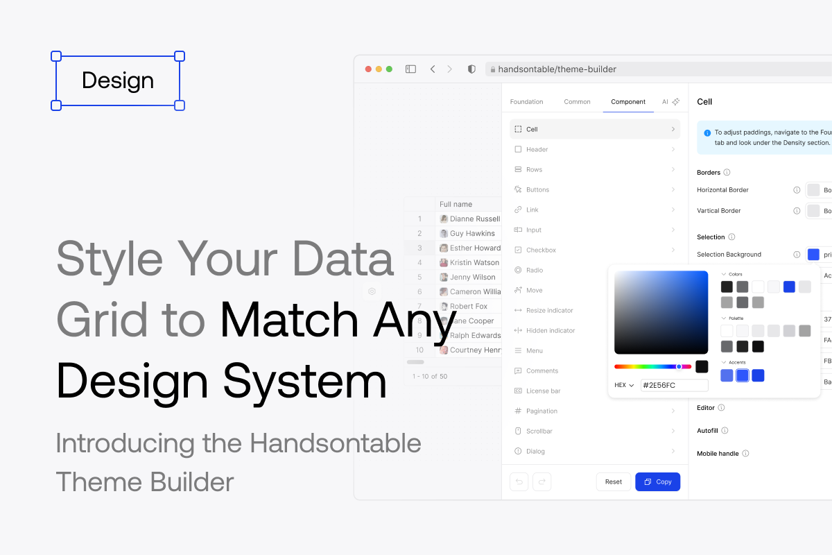 Introducing the Handsontable Theme Builder