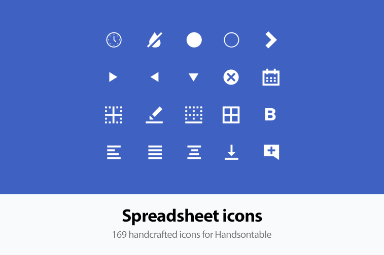 Handsontable spreadsheet icons