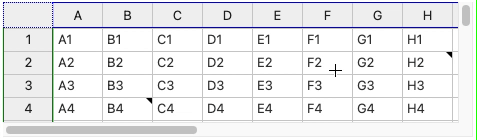 Handsontable data grid – smart positioning of comment boxes